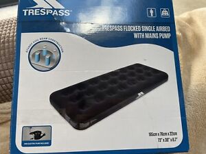 Trespass Flocked Single Airbed With Mains Pump