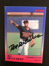 Minnesota Twins REX DE LA NUEZ autographed 1989 Star Elizabethton Twins
