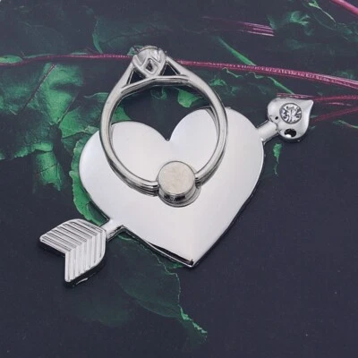 Soporte de anillo de agarre de dedo de 360 ° flecha a través del corazón EE. UU. para teléfono móvil Foto 1 de 4