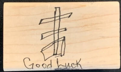 Rubber Stamp Asian Character Sketch Good Luck  - Image 1 of 2
