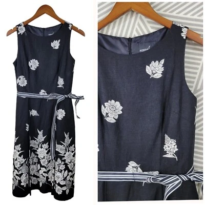 Vestido Positive Attitude Talla 6 Carrera Funda Cóctel Fiesta Floral Rosa Negro Foto 1 de 4