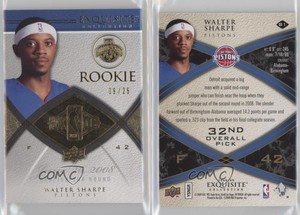 2008-09 Exquisite Collection Gold /25 Walter Sharpe #81 Rookie RC
