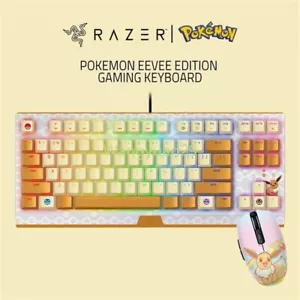 Razer x Pokémon Eevee Blackwidow TKL Wired Mechanical Keyboard Mouse Combo Set - Picture 1 of 7