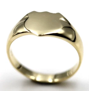 Size L Genuine Solid 9ct 9k Yellow Gold Shield Signet Ring - Free Express Post - Picture 1 of 7