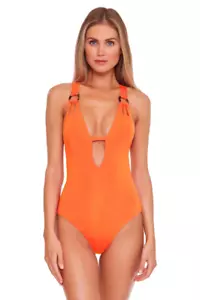 Traje de baño de una pieza Becca Color Code Skylar Plunge talla pequeña - Imagen 1 de 5