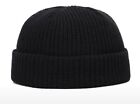 Men's New Winter Knitted Cap Solid Color Black