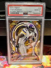 2015 FINEST STEFON DIGGS ATOMIC RC DIE CUT GOLD REFRACTOR PSA10 GEM MT POP2