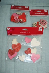 Heart Shaped Wood Cutouts Love Glittery 49 Pieces Craft NEW Fast Shipping - Picture 1 of 6