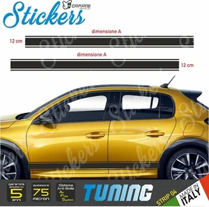 2 ADESIVI FASCE LATERALI FIANCATA AUTO STRISCE UNIVERSALI TUNING mod 3 - Imagen 1 de 8