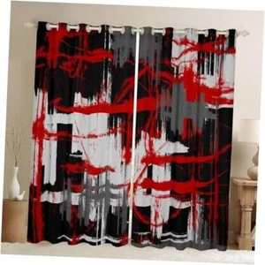Kids Red Black Grey Curtains for Bedroom Living Room (2 52" X 90" Multi 16 - Picture 1 of 8