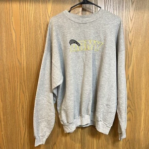 Vintage Army Crewneck Sweatshirt Herren XL grau Fleece bestickt Military 90s - Bild 1 von 6