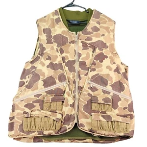 Columbia Duck Camo Hunting Vest Full Zip Pockets Outdoors XXL Made USA - Picture 1 of 10