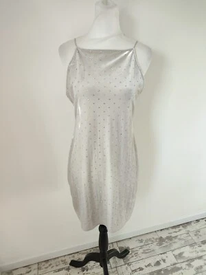 H&M Womens Beige Velvet Short Dress L 10 12 Beaded Party Christmas Backless  - image 1 of 4