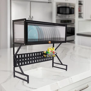 Kitchen Storage Shelf Drainer Rack Cutlery Over Sink Drying Dish Rack w/ Basket - Picture 1 of 10