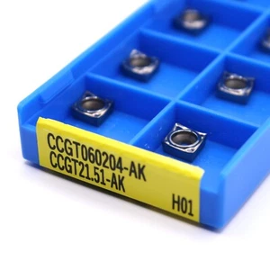 10pcs CCGT060204 AK H01 CCGT21.51 Aluminium Cutting Lathe Carbide Insert Tips - Picture 1 of 4