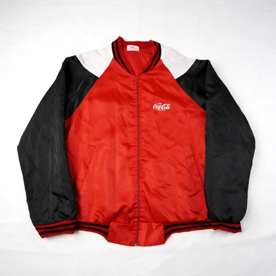 Vintage Coca Cola Jacket Mens Red Satin Bomber Coke 80s Can't Beat The Feeling! - Image 1 of 4