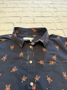 Camisa Goodfellow & Co. XL ajustada con estampado de langosta azul manga corta abotonada - Imagen 1 de 9