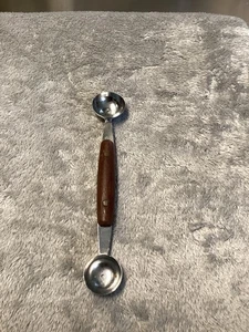 Vintage Yellow Wood Handle Two sizes Melon Baller 7.5" - Picture 1 of 3