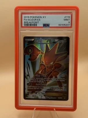 Pokemon Scizor EX 119/122 Breakpoint Full Art Ultra Rare Holo Card PSA 9 - Image 1 of 2