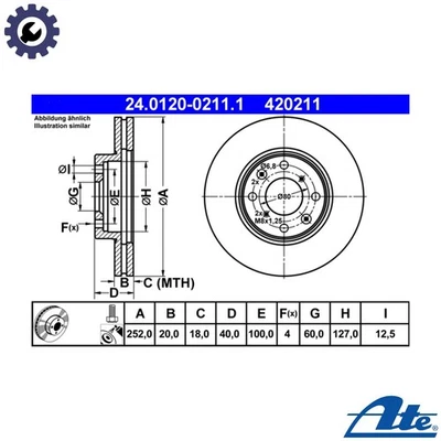 2x BRAKE DISC 24.0120-0211.1 FOR SUZUKI VAUXHALL AGILA/Mk/II OPEL 3cyl SPLASH - Image 1 of 4