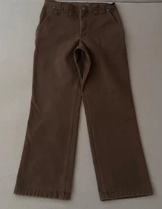 Duluth Trading Pants Men Size 34 x 32 Brown Carpenter Fleece Flex Fire Hose 1075 - Picture 1 of 14