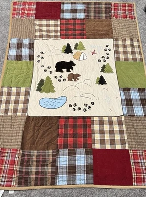 Woolrich Kids Quilt Big Bear Campground Camp  Comforter Blanket 63x85 Bedding - Image 1 of 4