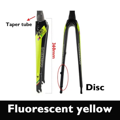 700C Carbon Fork Quick Release Road Bike Fork Disc Rim Brake Round Tapered Tube - Image 1 of 4