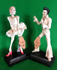 Hallow's Eve Resin Skeleton 12" Elvis and Marilyn Monroe Figurine Pair, NWT! - Picture 1 of 12