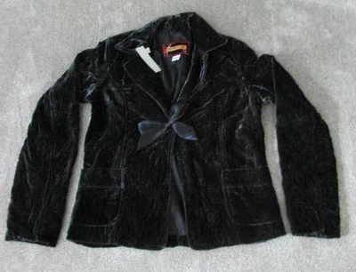 Blazer chaqueta de vestir de terciopelo aplastado negro ~ niñas talla 16 (XXL) ~ nuevo con etiquetas Foto 1 de 4