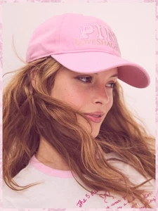 LoveShackFancy x PINK Victoria’s Secret 💗 Pink Lollipop Logo Baseball Hat NEW - Picture 1 of 4