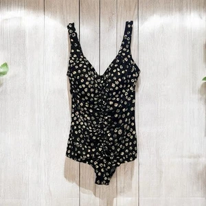 Vintage Le Cove One-Piece Swimming Suit Women's 20 Wireless Chinch Black/Cream - Picture 1 of 9