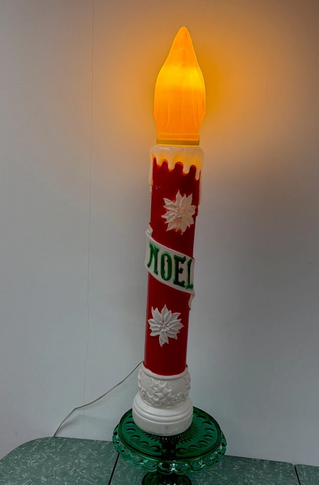 Vela molde soplado vintage General Foam Noel aproximadamente 38" de alto hecha en EE. UU. Foto 1 de 4