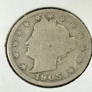1905 Liberty V Nickel. Average Circulated. (1 Coin Only). KM# 112 - Picture 1 of 5