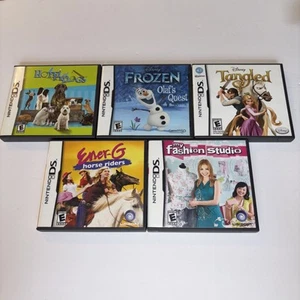 Nintendo DS 5 Video Games Frozen,Tangled, Hotel For Dogs, Horse Riding, Fashion - Picture 1 of 7
