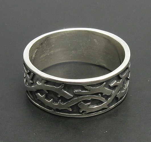 Genuine Sterling Silver Ring Hallmarked Solid 925 Barbed Wire Biker Handmade - Image 1 of 1