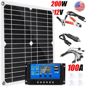 200W Solar Panel Kit 12V Battery Charger 100A Controller Caravan RV Boat Camping - Picture 1 of 19