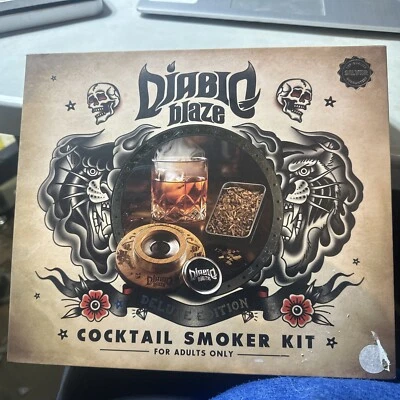 Cocktail Smoker Kit with Torch Premium 4 Flavors Wood Chips 2 LED Coasters Ol... - Image 1 of 3