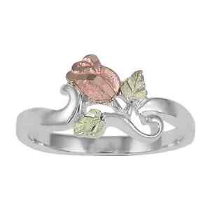 Sterling Silver Black Hills Gold Beautiful Rose Ring
