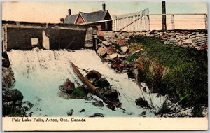 Postcard Acton Ontario c1926 Fairy Lake Falls Hand Tinted Halton Region - Picture 1 of 2