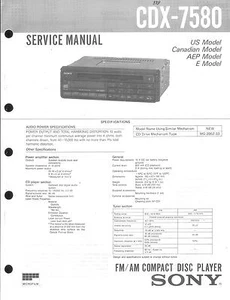 Manual de servicio original Sony para CDX-7580  - Imagen 1 de 1