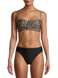 Nicole Miller Women's Animal Print Bikini Top Swimsuit, Animal Print, Medium - Picture 1 of 5