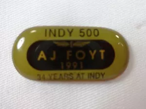 A. J. Foyt 34 Years AT Indianapolis 500 Collector Lapel Pin Hat - Picture 1 of 10