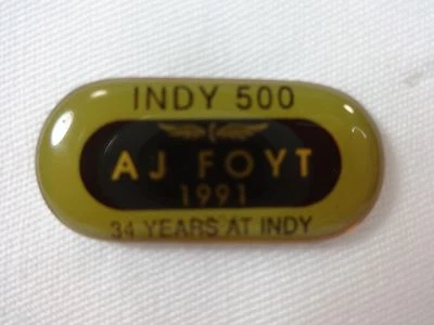 A. J. Foyt 34 Years AT Indianapolis 500 Collector Lapel Pin Hat - Image 1 of 4
