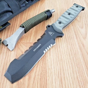 TOPS Pry Fixed Knife 5.75" Part Serrated 1095 Steel Full Blade Micarta Handle - Picture 1 of 15