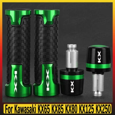 CNC Grip Handlebar Grip End Plug Sets For Kawasaki KX65 KX85 KX80 KX125 KX250 Foto 1 de 4