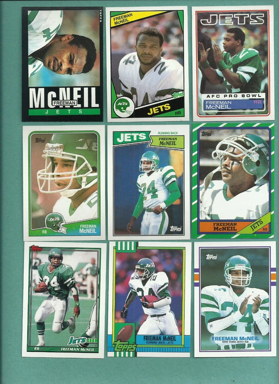 1980'S TOPPS FREEMAN McNEIL 1984-1991 TOPPS CARD LOT NEW YORK JETS