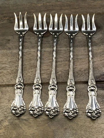 Majestic by Alvin Sterling Silver set of 5 Cocktail Forks 5 3/8" Cover