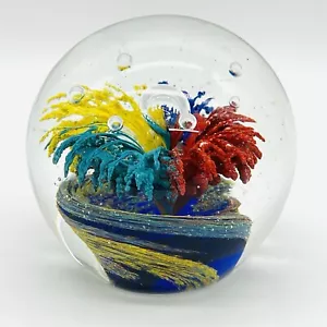 Fermacarte in vetro artistico idromassaggio scoppio soffiato a mano bolla controllata fuochi d'artificio - Foto 1 di 8