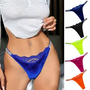 Frauen Spitze Dessous G-String Tangas Slips Unterwäsche Strass Höschen → - Bild 1 von 17