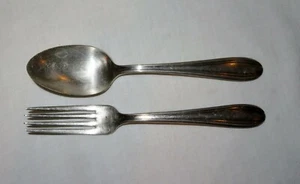 ANTIQUE COLLECTIBLE FORK & SPOON 7" SILVER PLATE - R.W.&S. A1 SECT.  - Picture 1 of 6